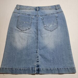 Style & Co. Denim Tummy Control Skirt w/ Bling - Size 6